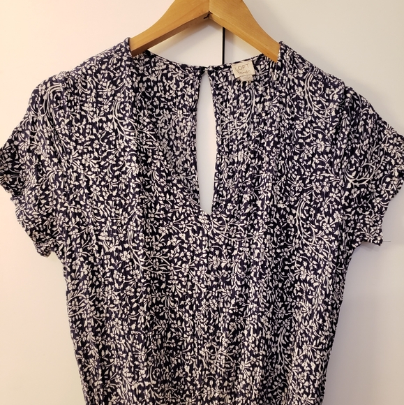 Navy and White Floral Jumpsuit - Picture 2 of 12